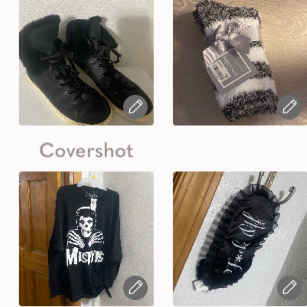Uggs leather👟Sneakers fur lined+fuzzy socks🧦+Misfits💀3XT-shirt NWT